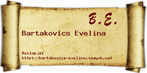 Bartakovics Evelina névjegykártya